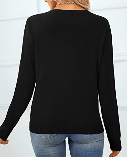Image of QUALFORT Women's 100% Cotton Sweater, Basic Lightweight Long Sleeve Pullover
