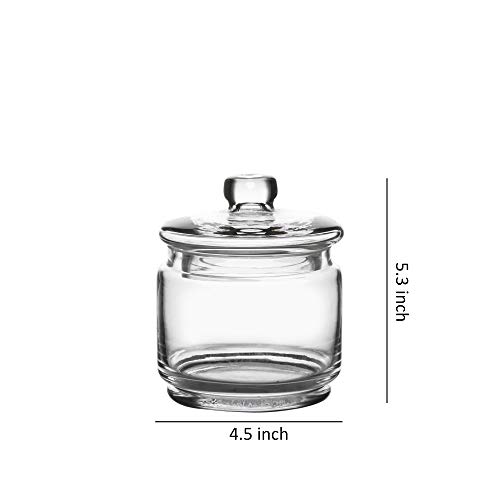 Whole Housewares Glass Apothecary Jars With Lids - Set Of 3 For Bathroom Storage, Qtip & Cotton Swab Holder, Laundry Room & Makeup Desk Organization #TOP4
