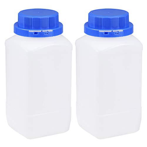 uxcell Plastic Lab Chemical Reagent Bottle 1000ml/34oz Wide Mouth Sample Sealing Liquid Storage Container Translucent 2pcs