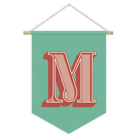 Monogrammed Gifts,Dorm Decor for College Girl Boy，Vintage Room Decor,Personalized Initial Letter M Banner,Initial Gifts，Pennant Banner Wall Hanging for Nursery Baby Room Bedroom Playroom 15"L x 11"W Cover