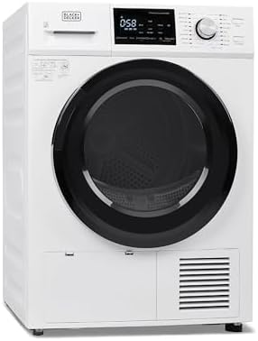 BLACK+DECKER 4.4 Cu. Ft. Electric Dryer with Heat Pump, 22 lb. Capacity , 240V Electric Clothes Dryer with 16 Cycles, Without Outside Exhaust, BDFH44M, White