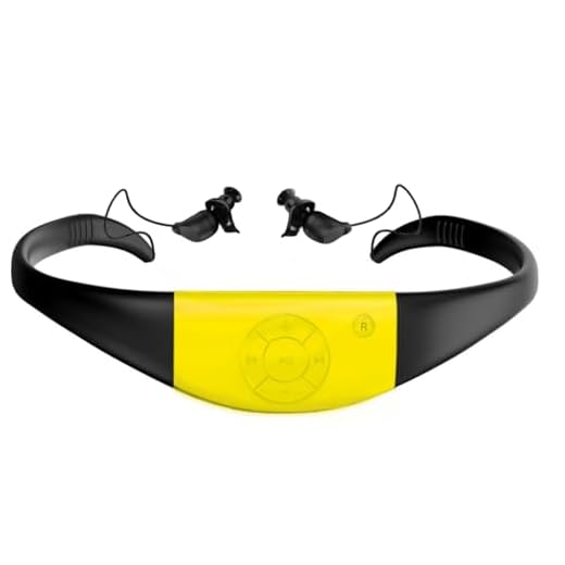 Tayogo 8GB Waterproof MP3 Player, IPX8 Swimming Waterproof Headphones Work for 6-8 Hours Underwater 3 Meters with Shuffle Feature - Yellow