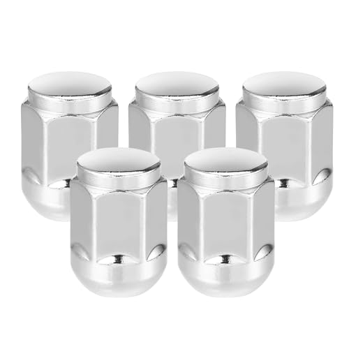 Image of 5 Pcs Wheel Lug Nuts Compatible for Honda Civic 2017-2021 for Honda Odyssey 2007-2010, Durable M14 x 1.5 Carbon Steel Silver Tone Tire Lugnuts