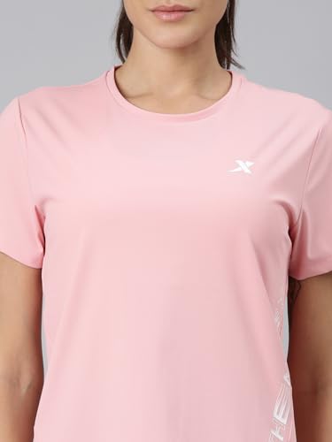 Image of XTEP Comprehensive Training Series, Superior Comfort, Graphic Pattern, Crew Neck, Short Sleeve, Slim Fit, Polyamide & Elastane, Training T-Shirt for Women
