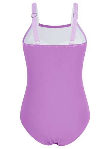 Image of Belovance Girls Swimsuits One Piece Bathing Suit Solid Color Block Tween Swimming Suit Beach Swimwear Quick Dry 5-14 Years