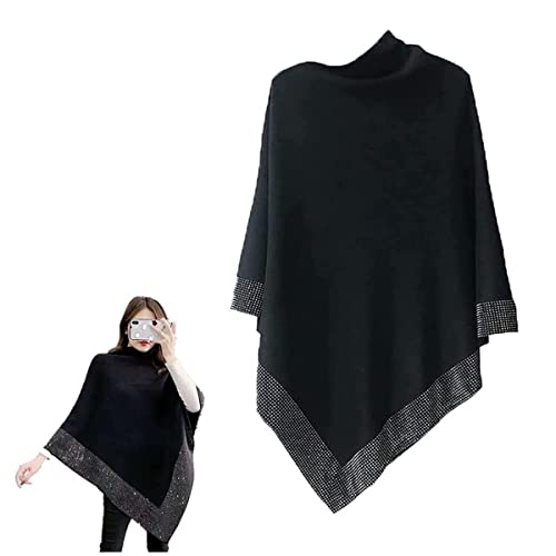 LELEBEAR Shiny Women's Wool Shawl, Shiny Cashmere Wool Shawl, Womens Soft Shawl Winter Warm Thick Knitted Shawls for Women