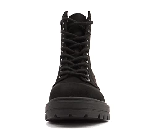 Image of Soda FIRM - Lug Sole Combat Ankle Bootie Lace up w /Side Zipper