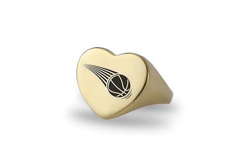 Bague de basketball gravée en or à porter du terrain aux soirées