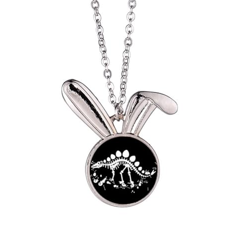 Collier lapin en herbe de dragon pendentif vert original