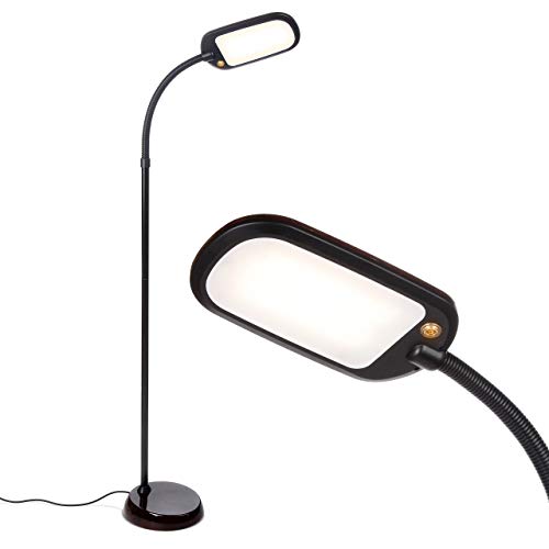 Brightech Litespan Slim Floor lamp, Modern LED Lamp for Living Rooms & Offices, Tall Lamp with Adjustable Gooseneck, Work Light for Crafts, Dimmable Standing Lamp for Bedroom Reading - Brown Brightech Litespan Slim Floor lamp, Modern LED Lamp for Living Rooms & Offices, Tall Lamp with Adjustable Gooseneck, Work Light for Crafts, Dimmable Standing Lamp for Bedroom Reading - Brown