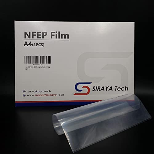Siraya Tech 2 Stück NFEP Film - A4 Größe (210 x 297mm) Bessere Haltbarkeit Weniger Schichtlinien Genauere Druckergebnisse Ideal für Harzdruck Bessere Leistung als FEP für LCD DLP 3D Drucker