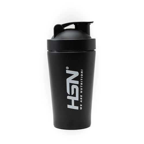 HSN Shaker We Are Nutrition! Acero Inoxidable | 500ml | Negro | Vaso Mezclador con Óptimo Sistema de Mezclado en la Tapa (BPA Free) | Cierre Anti-Fugas | Sin Olores | Fácil Limpieza
