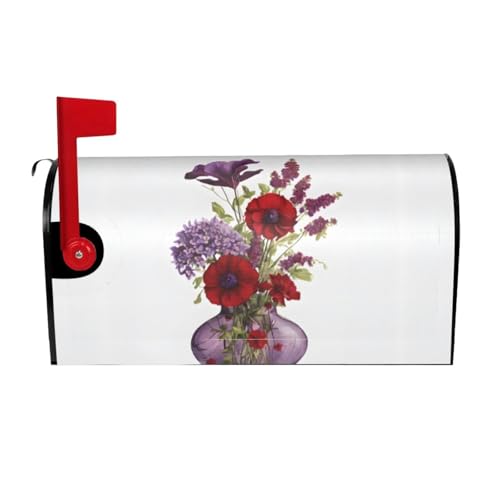 Flower Print Mailbox Cover Durable Oxford Cloth for American Standard & Large Size Mailboxes