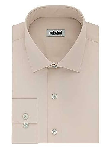 Unlisted by Kenneth Cole mens Slim Fit Solid Dress Shirt, Almond, 15 -15.5 Neck 34 -35 Sleeve Medium US