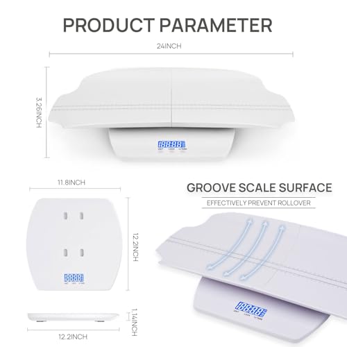 Image of Infants Baby and Toddler Scale, Dual Use for Weight & Height, Suitable for Pets, Digital Display; Up to 400lb /180kg,