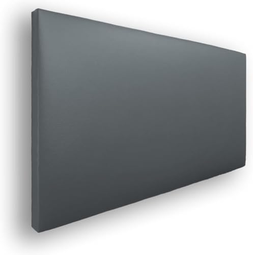 Silcar Home - Cabecero de Cama 90 Gris Jep - Estructura de Madera, Tapizado en Polipiel Liso, Diseño Moderno, Fácil Instalación, Acolchado - Polipiel Gris, 90 cm