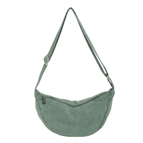 Bolsa transversal crescente, bolsa tiracolo de veludo cotelê para mulheres, mini bolsa tiracolo de v