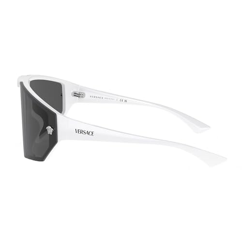 Versace VE 4461 314/87 White Plastic Shield Sunglasses Grey Lens3