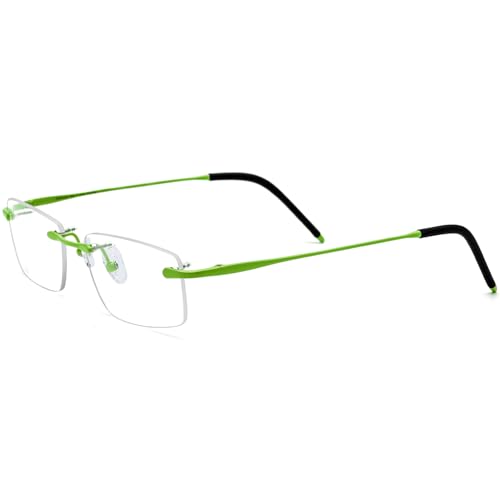 Image of Titanium Glasses Frame,Rimless Optical Eyewear Eyeglasses for Men and Women