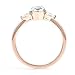 Dsnyu 18K Gold Wedding Band for Women, Eternity Ring Rose Gold with Triangle and Green Hexagon Moissanite 3ct Band Fashion Trendy Size 4.5