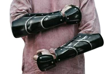 Armatura medievale Braccio Guardia Armatura Bracciali Acciaio Guardia della mano Crociati Coppia di Braccio Braccio Rievocazione LARP Braccio Guardia Indossabile Costume Cosplay Halloween