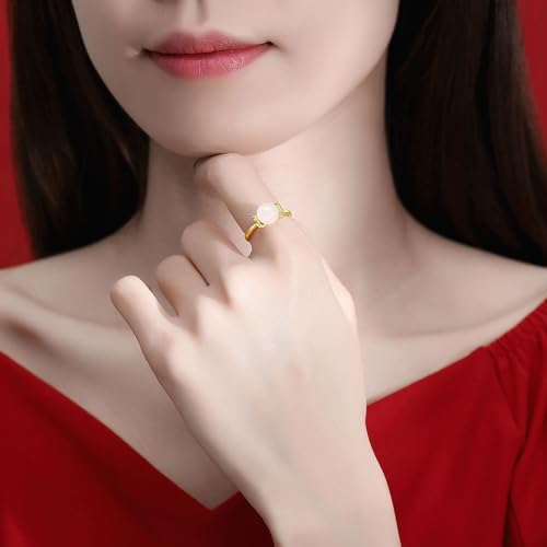 Bague en argent Sterling S925 pour femme ornée d'une calcédoine fine