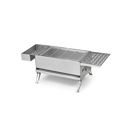 Parrilla de barbacoa de acero inoxidable de alta calidad, estufa portátil de camping al aire libre para cocinar leña, ideal para picnics, portón trasero y barbacoas en el patio trasero
