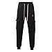 Mens Fashion Joggers Sports Pants, Casual Elastic Waist Cargo Sweatpants Hiking Outdoor Gym Trousers Mens Long Pant Black