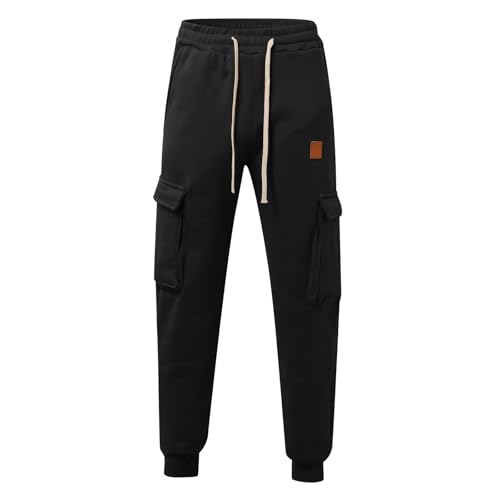 Baggy Sweatpants for Men Elastic Waist Soft Athletic Workout Cargo Joggers Pants Fall Casual Loose Running Trousers3