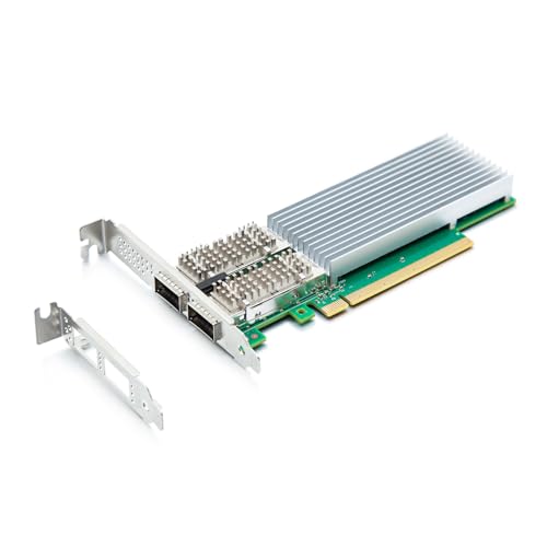 Image of 100Gb PIC-E Network Card with Intel E810-CAM2 Controller, Dual QSFP28 Ports, PCIe X16, Ethernet LAN Adapter with Low Profile for Windows /Linux, Compare to Intel E810-CQDA2, Support RDMA /PXE