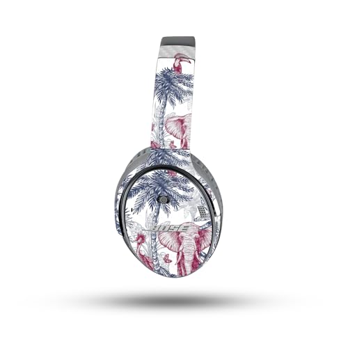 Image of MightySkins Carbon Fiber Skin Compatible with Bose QuietComfort 35 II Headphones - Tropical Jungle | Protective, Durable Textured Carbon Fiber Finish | Easy to Apply