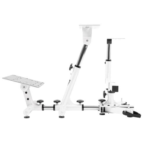 Image of Arozzi Velocita Universal Racing Simulator Cockpit Compatible with Most Racing Sim Gear and Gaming Chairs Collapsible Telescopic and Portable - White