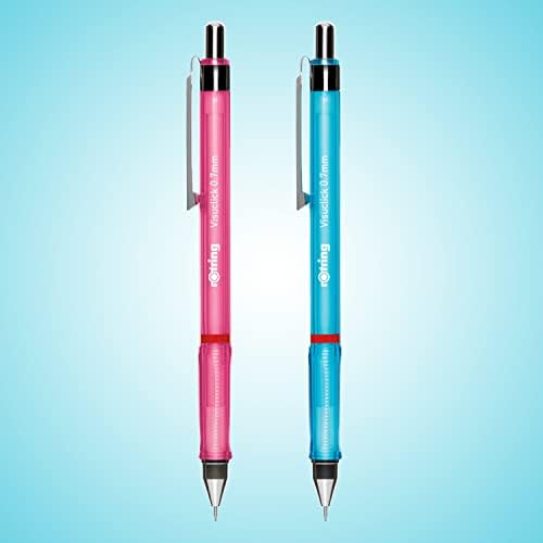 rOtring Visuclick Mechanical Pencils | 0.7 mm | Pink & Blue Barrels | 2 Count | With 24 HB Leads