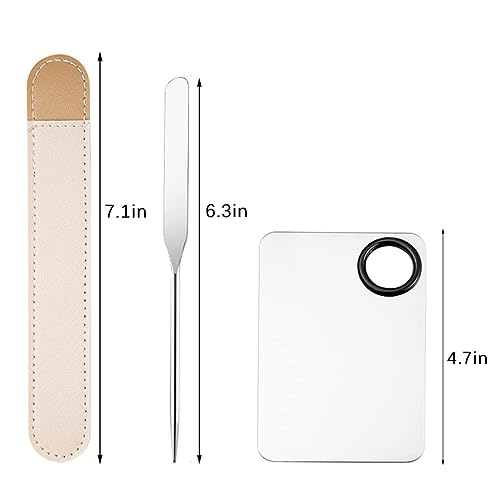 INOG Korean Spatula Makeup Palette with Foundation Spatula, Makeup Mixing Palette, Stainless Steel Picasso Makeup Spatula Cosmetic Makeup Palette Foundation Palette Mixing Tray... - Image 6