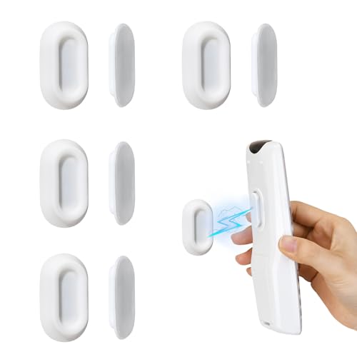 Image of XYOFUN Magnetic Remote Control Holder Wall Mount - 4 Pcs White