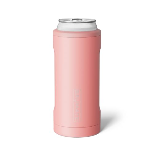 Image of BruMate Hopsulator Slim Can Cooler Insulated for 12oz Slim Cans | Skinny Can Insulated Stainless Steel Drink Holder for Hard Seltzer, Beer, Soda, and Energy Drinks (Guava)