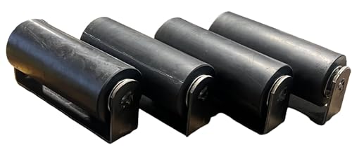 Generic JM Steel. Guiding Rollers for Sliding Gates, 6 inches, Pack of 4, Weld-on Bracket, Black, JMSTEELRR64