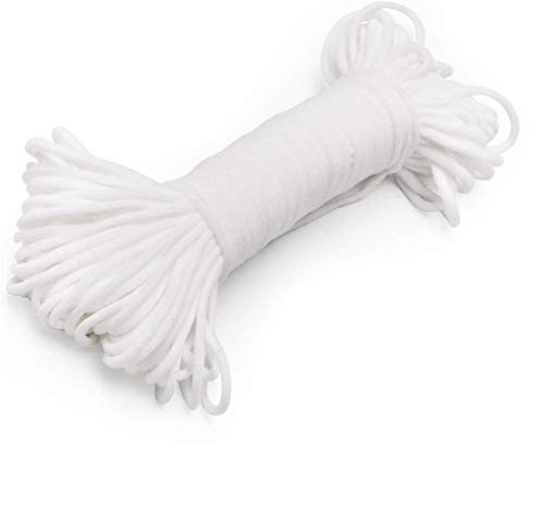 AceCamp 20 yards white elastic cord 3mm elastic band belt can be diy mask/bookmark/hair band