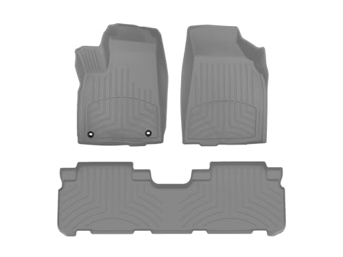 WeatherTech FloorLiner HP Custom Fit Floor Mats for Toyota Highlander 1st & 2nd Row (46632-1-2IM), Grey