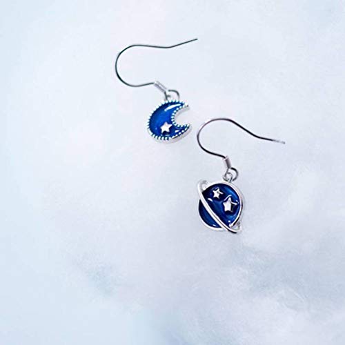 Boucles d'oreilles style coréen bleu lune légères et anti-irritation - 2