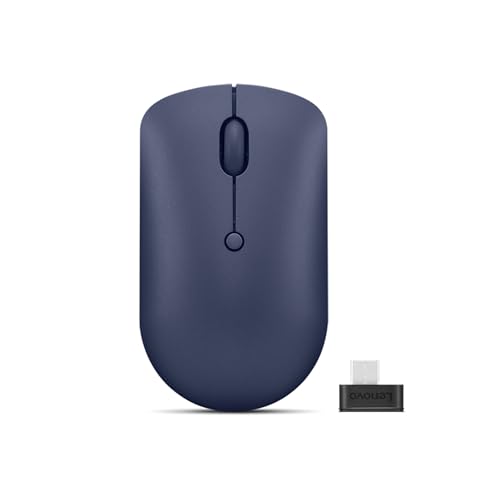 Image of Lenovo 540 USB-C Compact Wireless Mouse (2400 DPI Sensor, 2.4GHz Wireless Nano USB, 4-Button (left click, right click, scroll click, DPI)|Ambidextrous Design | 3 Year Warranty |Abyss Blue), GY51D20871