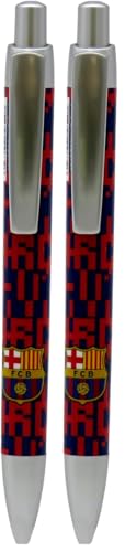 CYPBRANDS FC Barcelona Stylo à bille pour jeunes en métal, rouge, motif bouclier FC Barcelone, produit officiel (CyP Brands), BP-22-BC (Lot de 2)