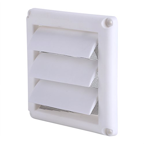 Plastic Dryer Vent Cover rejilla para aire Duct Vent Cover Grille Cover 3 Flaps Wall Duct Ventilation Grill with Net Plastic Louvre Air Vent Grille with Registri - Image 4