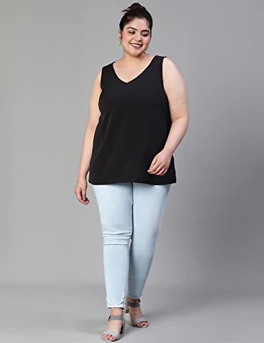 Image of oxolloxo Women Plus Size Sleevless Round Neck Top