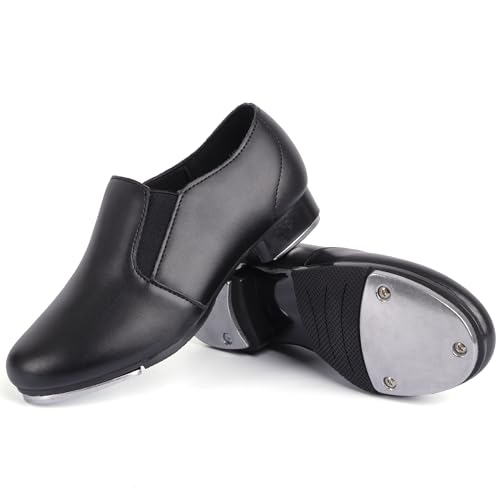 Linodes Unisex-Child Double Elastics Slip on Tap Shoe for Girls and Boys Tap Flat2