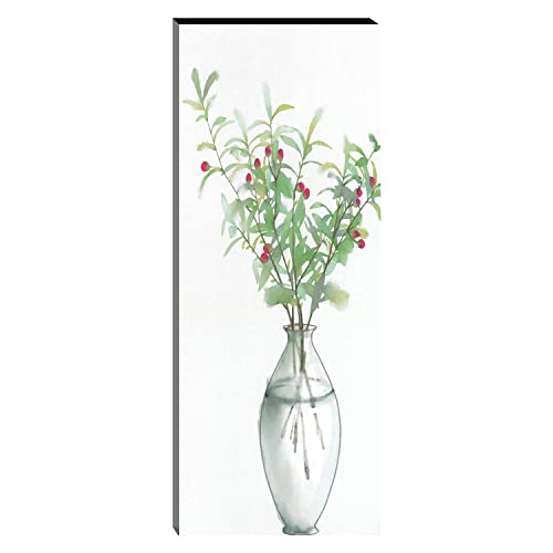 Image of Indianara Set of 3 Flowers in Vases MDF Art Painting (3221FL) without glass 4.5 X 12, 9 X 12, 4.5 X 12 INCH