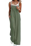 Lepunuo Womens Casual Loose Jumpsuits Summer Wide Leg Rompers Sleeveless Overalls Boho Jumpers with Pockets