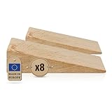 Tolux Holzkeile, Hartholzkeil, Montagekeil, Nivellierkeile, Holztürstopper, praktisches Werkzeug in der Schreinerei, im Baugewerbe und bei verschiedenen Heimwerkerprojekten Größe 150x50x40mm 8 Stück