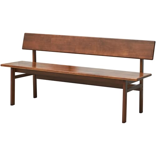Outdoor Indoor Bench, 47.2 Patio Garden and Balcony Wooden Bench, Weatherproof Sturdy Wood Garden Bench with Seat for Porch, Park, Backyard, 600 Lbs Max Load, 2-Person Walnut Loveseat with Backrest