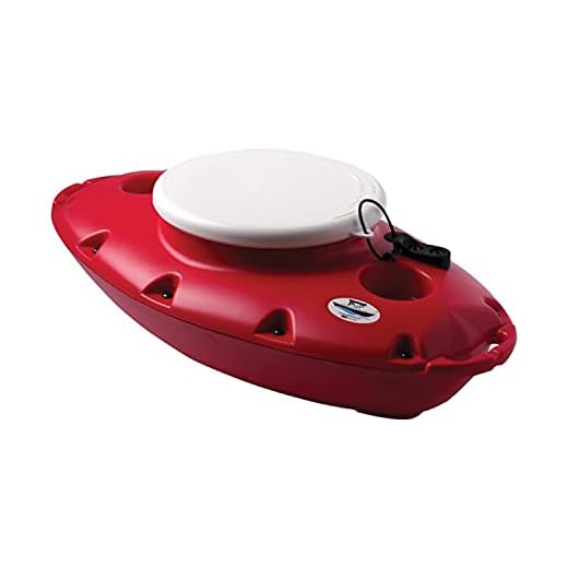 CreekKooler Pup 15 Quart Floating Towable Cooler Red